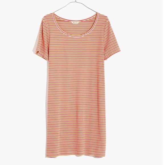 Madewell Short Sleeve Ribbed Striped Mini T-Shirt Dress Small - Picture 5 of 11